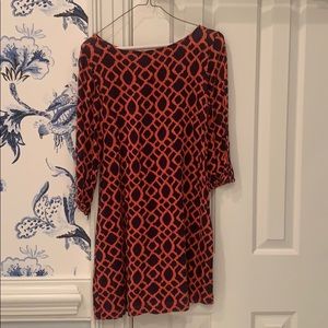 Navy and Coral Tshirt Dress